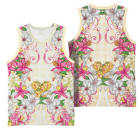 Hawaii Palaka Basketball Jersey Yellow Tribal Pattern With Tropical Flowers LT05 - Polynesian Pride