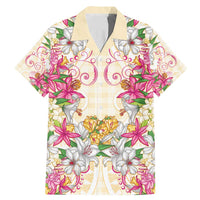 Hawaii Palaka Family Matching Mermaid Dress and Hawaiian Shirt Yellow Tribal Pattern With Tropical Flowers - Polynesian Pride