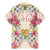Hawaii Palaka Family Matching Mermaid Dress and Hawaiian Shirt Yellow Tribal Pattern With Tropical Flowers - Polynesian Pride