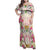 Hawaii Palaka Family Matching Off Shoulder Maxi Dress and Hawaiian Shirt Yellow Tribal Pattern With Tropical Flowers - Polynesian Pride