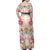 Hawaii Palaka Family Matching Off Shoulder Maxi Dress and Hawaiian Shirt Yellow Tribal Pattern With Tropical Flowers - Polynesian Pride