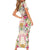 Hawaii Palaka Family Matching Short Sleeve Bodycon Dress and Hawaiian Shirt Yellow Tribal Pattern With Tropical Flowers - Polynesian Pride