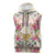 Hawaii Palaka Sleeveless Zip Hoodie Yellow Tribal Pattern With Tropical Flowers - Polynesian Pride