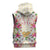 Hawaii Palaka Sleeveless Zip Hoodie Yellow Tribal Pattern With Tropical Flowers - Polynesian Pride
