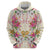 Hawaii Palaka Zip Hoodie Yellow Tribal Pattern With Tropical Flowers - Polynesian Pride