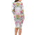 Hawaii Palaka Family Matching Long Sleeve Bodycon Dress and Hawaiian Shirt White Tribal Pattern With Tropical Flowers - Polynesian Pride