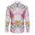 Hawaii Palaka Family Matching Off Shoulder Short Dress and Hawaiian Shirt White Tribal Pattern With Tropical Flowers - Polynesian Pride