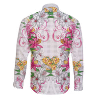 Hawaii Palaka Family Matching Puletasi and Hawaiian Shirt White Tribal Pattern With Tropical Flowers LT05 - Polynesian Pride