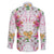 Hawaii Palaka Family Matching Short Sleeve Bodycon Dress and Hawaiian Shirt White Tribal Pattern With Tropical Flowers - Polynesian Pride