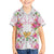 Hawaii Palaka Family Matching Short Sleeve Bodycon Dress and Hawaiian Shirt White Tribal Pattern With Tropical Flowers - Polynesian Pride