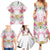 Hawaii Palaka Family Matching Summer Maxi Dress and Hawaiian Shirt White Tribal Pattern With Tropical Flowers - Polynesian Pride