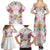 Hawaii Palaka Family Matching Summer Maxi Dress and Hawaiian Shirt White Tribal Pattern With Tropical Flowers - Polynesian Pride