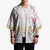 Hawaii Palaka Kimono White Tribal Pattern With Tropical Flowers - Polynesian Pride