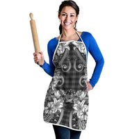 Hawaii Palaka Apron Black Tribal Pattern With Tropical Flowers LT05 - Polynesian Pride
