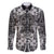 Hawaii Palaka Family Matching Off Shoulder Short Dress and Hawaiian Shirt Black Tribal Pattern With Tropical Flowers - Polynesian Pride