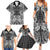 Hawaii Palaka Family Matching Summer Maxi Dress and Hawaiian Shirt Black Tribal Pattern With Tropical Flowers - Polynesian Pride