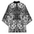 Hawaii Palaka Kimono Black Tribal Pattern With Tropical Flowers - Polynesian Pride