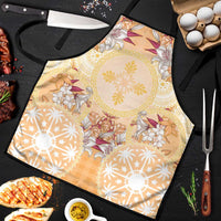 Hawaii Peach Palaka Apron With Tapa Pattern Tropical Flowers LT05 Peach - Polynesian Pride
