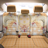Hawaii Peach Palaka Back Car Seat Cover With Tapa Pattern Tropical Flowers - Polynesian Pride