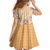 Hawaii Peach Palaka Family Matching Off The Shoulder Long Sleeve Dress and Hawaiian Shirt With Tapa Pattern Tropical Flowers - Polynesian Pride