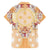 Hawaii Peach Palaka Family Matching Off The Shoulder Long Sleeve Dress and Hawaiian Shirt With Tapa Pattern Tropical Flowers - Polynesian Pride