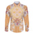 Hawaii Peach Palaka Family Matching Off The Shoulder Long Sleeve Dress and Hawaiian Shirt With Tapa Pattern Tropical Flowers - Polynesian Pride