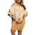 Hawaii Peach Palaka Family Matching Off Shoulder Short Dress and Hawaiian Shirt With Tapa Pattern Tropical Flowers - Polynesian Pride