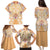 Hawaii Peach Palaka Family Matching Puletasi and Hawaiian Shirt With Tapa Pattern Tropical Flowers - Polynesian Pride