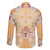 Hawaii Peach Palaka Family Matching Short Sleeve Bodycon Dress and Hawaiian Shirt With Tapa Pattern Tropical Flowers - Polynesian Pride