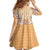 Hawaii Peach Palaka Kid Short Sleeve Dress With Tapa Pattern Tropical Flowers - Polynesian Pride