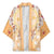 Hawaii Peach Palaka Kimono With Tapa Pattern Tropical Flowers - Polynesian Pride