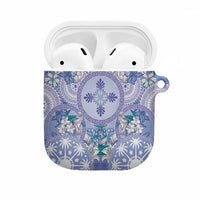 Hawaii Violet Palaka AirPods Case With Tapa Pattern Tropical Flowers LT05 Violet - Polynesian Pride