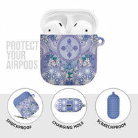 Hawaii Violet Palaka AirPods Case With Tapa Pattern Tropical Flowers LT05 - Polynesian Pride