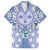Hawaii Violet Palaka Family Matching Long Sleeve Bodycon Dress and Hawaiian Shirt With Tapa Pattern Tropical Flowers - Polynesian Pride