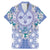 Hawaii Violet Palaka Family Matching Mermaid Dress and Hawaiian Shirt With Tapa Pattern Tropical Flowers - Polynesian Pride