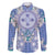 Hawaii Violet Palaka Family Matching Mermaid Dress and Hawaiian Shirt With Tapa Pattern Tropical Flowers - Polynesian Pride