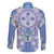 Hawaii Violet Palaka Family Matching Mermaid Dress and Hawaiian Shirt With Tapa Pattern Tropical Flowers - Polynesian Pride
