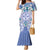 Hawaii Violet Palaka Family Matching Mermaid Dress and Hawaiian Shirt With Tapa Pattern Tropical Flowers - Polynesian Pride
