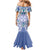 Hawaii Violet Palaka Family Matching Mermaid Dress and Hawaiian Shirt With Tapa Pattern Tropical Flowers - Polynesian Pride