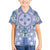 Hawaii Violet Palaka Family Matching Off The Shoulder Long Sleeve Dress and Hawaiian Shirt With Tapa Pattern Tropical Flowers - Polynesian Pride