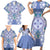 Hawaii Violet Palaka Family Matching Short Sleeve Bodycon Dress and Hawaiian Shirt With Tapa Pattern Tropical Flowers - Polynesian Pride