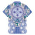 Hawaii Violet Palaka Family Matching Summer Maxi Dress and Hawaiian Shirt With Tapa Pattern Tropical Flowers - Polynesian Pride