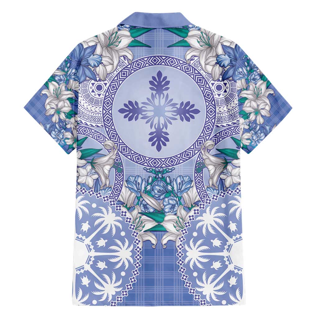 Hawaii Violet Palaka Hawaiian Shirt With Tapa Pattern Tropical Flowers - Polynesian Pride