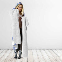 Hawaii Violet Palaka Hooded Blanket With Tapa Pattern Tropical Flowers - Polynesian Pride