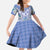 Hawaii Violet Palaka Kid Short Sleeve Dress With Tapa Pattern Tropical Flowers - Polynesian Pride