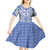 Hawaii Violet Palaka Kid Short Sleeve Dress With Tapa Pattern Tropical Flowers - Polynesian Pride