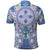 Hawaii Violet Palaka Polo Shirt With Tapa Pattern Tropical Flowers - Polynesian Pride