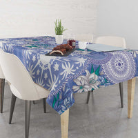Hawaii Violet Palaka Tablecloth With Tapa Pattern Tropical Flowers - Polynesian Pride