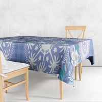 Hawaii Violet Palaka Tablecloth With Tapa Pattern Tropical Flowers - Polynesian Pride