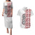 Aotearoa New Zealand Couples Matching Puletasi Dress and Hawaiian Shirt Maori Marae Pattern Tiki LT05 White - Polynesian Pride